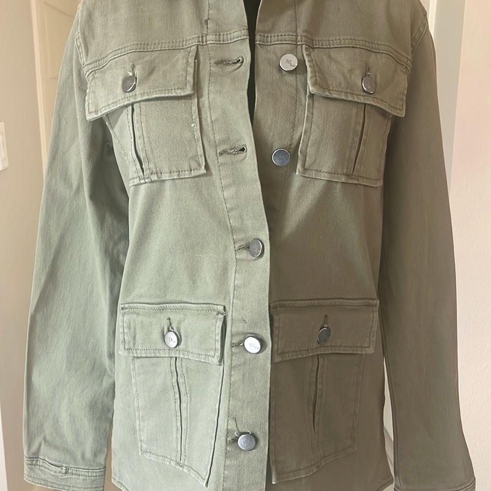 1822 Denim Military Utility Jacket Olive Green Size S NWT - Picture 8 of 14